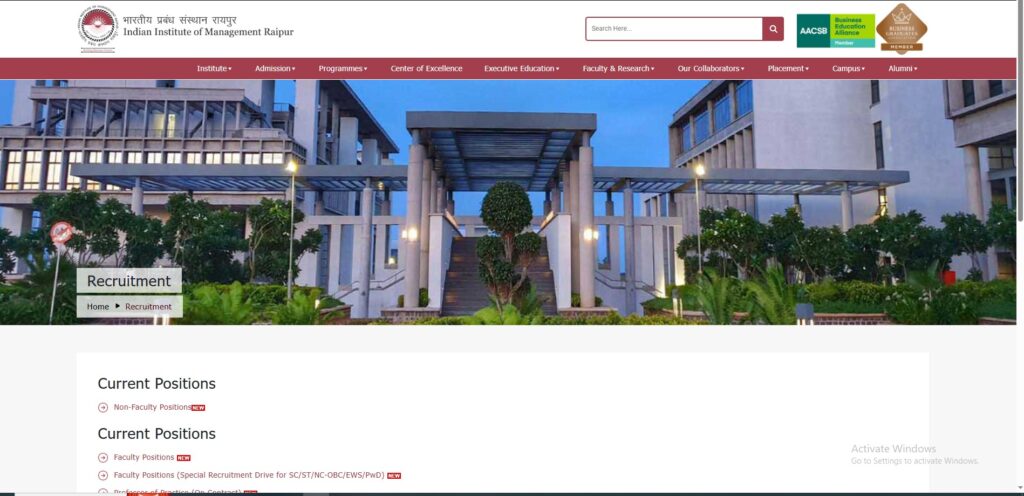IIM Raipur Job Vacancy 2025, Apply Online for 01 Project Assistant Posts 