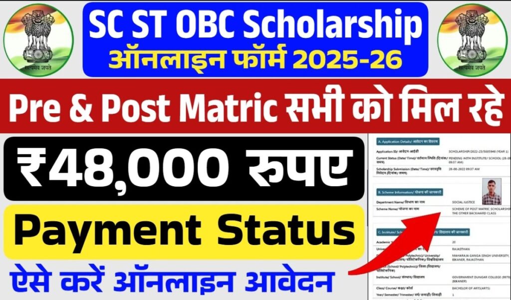 SC ST OBC Scholarship 2025